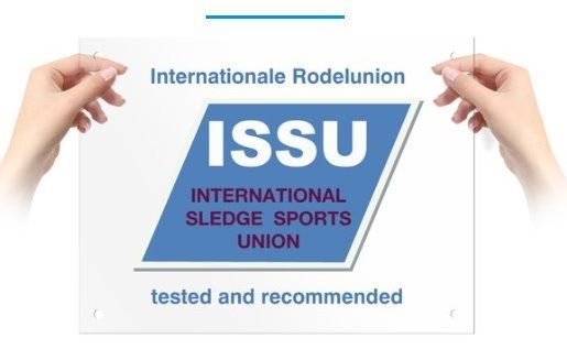 ISSU- Schild für beste Rodelbahnanlagen.